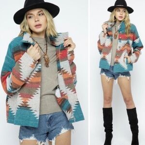 Distressed Button Down Shacket